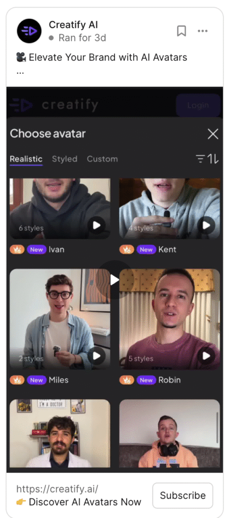 Example of multi actor storytelling AI UGC video ad on Meta.
